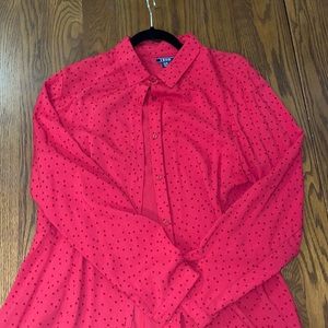 Red dot red button up